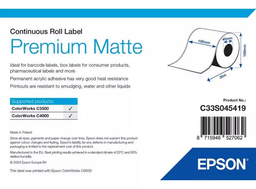 Premium Barcode Label 102mm x 35mm