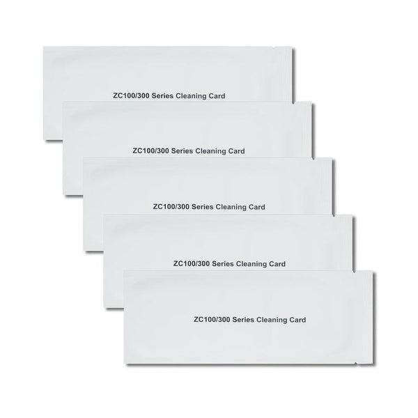 Zebra Cleaning cards, 5 cards, fits for: ZC100, ZC300, ZC350, 105999-311-01