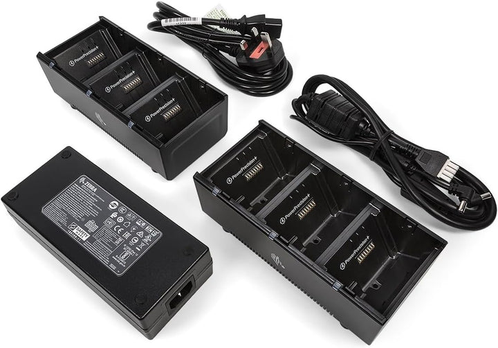 Zebra battery charging station, 3 slots, inclusingpower supply, cord, fits for: ZQ, Qln series (SAC MPP 3BCHGEU1 01)