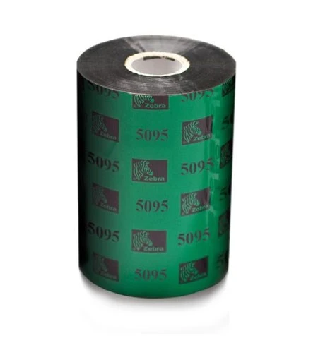 Zebra 5095 High Performance Resin Ribbons, 110mm x 450m, 25mm (1in) core, 6/box