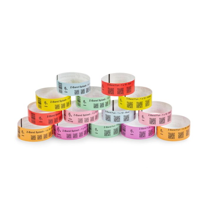 Zebra Z-Band Splash wristbands for HC100 printers, 6x cartridges per kit (350 bands cartridge), colour: orange, 10012717-6K