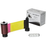 IDP YMCKOK Ribbon (Yellow, Magenta, Cyan, Black, Overlay and Panels), 200 Full-Colour Prints, Includes a Cleaning Roller, Compatible with the Smart 30 50 ID Card Printers, 650637