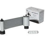 IDP Grey Monochrome Scratch-Off Ribbon,1200 Prints, Includes 1x Cleaning Roller, Compatible with the Smart 30 and 50 ID Card Printers, 650666