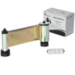 IDP Gold Resin Dye Ribbon, 1200 Monochrome Single-Sided Prints, Includes 1x Cleaning Roller, Compatible with the Smart 30 and 50 ID Card Printers, 650682