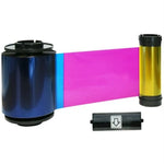 IDP YMCKO Ribbon (Yellow, Magenta, Cyan, Black and Overlay Panels), 500 Full-Colour Single-Sided Prints, Includes a Cleaning Roller, Compatible with the Smart-70 ID Card Printer, 659111