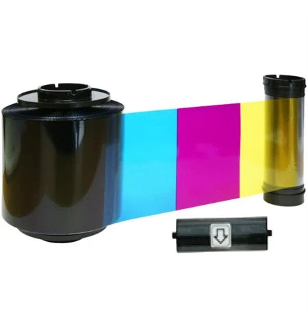 IDP Half YMCKO Ribbon (Yellow, Magenta, Cyan, Black and Overlay Panels), 1200 Single-Sided Prints, Includes a Cleaning Roller, Compatible with the Smart-70 ID Card Printer, 659112