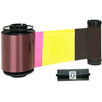 IDP YMCKOK Ribbon (Yellow, Magenta, Cyan, Black, Overlay, and Panels), 500 Single-Sided Prints, Includes a Cleaning Roller, Compatible with the Smart-70 ID Card Printer, 659113