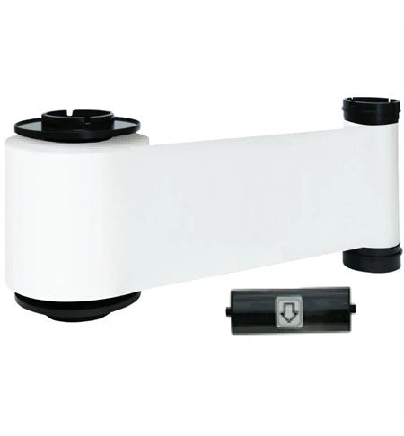 IDP White Resin Dye Ribbon, 3000 Monochrome Single-Sided Prints, Includes 1x Cleaning Roller, Compatible with the Smart-70 ID Card Printer, 659193