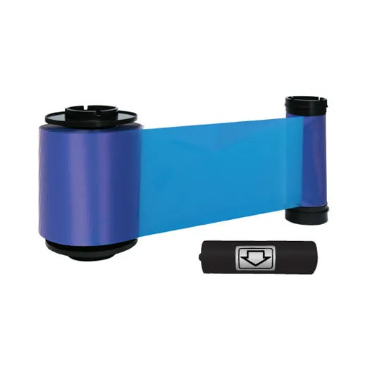IDP Blue Resin Ribbon, 3000 Prints, 350 Full-Colour Single-Sided, Includes 1x Cleaning Roller, Compatible with the Smart-70 ID Card Printer, 659195