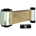 IDP Metallic Gold Resin Dye Ribbon, 3000 Monochrome Single-Sided Prints, Includes 1x Cleaning Roller, Compatible with the Smart-70 ID Card Printer, 659198