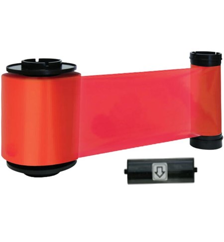 IDP Red Resin DyeRibbon, 3000 Monochrome Single-Sided Prints, Includes 1x Cleaning Roller, Compatible with the Smart-70 ID Card Printer, 659194