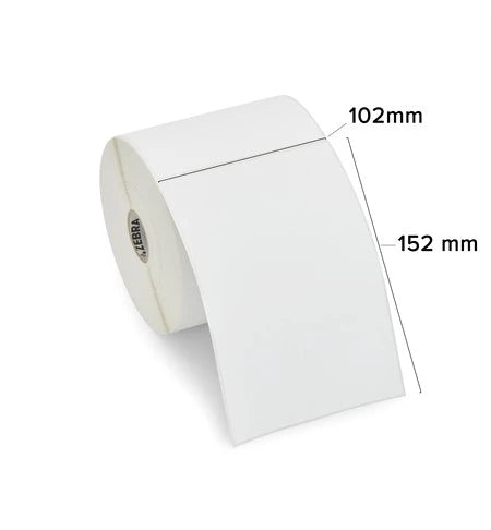 Zebra Z-Perform 1000D Label, Paper, 102x152mm; Direct Thermal, Uncoated, Permanent Adhesive, 25mm Core, Perforation, 800284-605