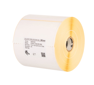 Zebra Z-Perform 1000T 102 x 76mm Paper Labels, Uncoated, Permanent Adhesive, 25mm Core, Perforation, 800294-305