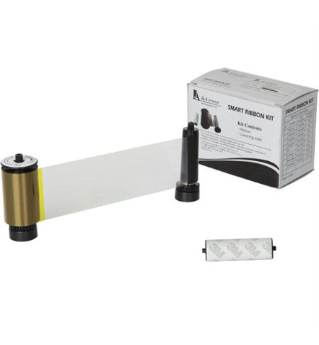 IDP YMCKO UV Ribbon (Yellow, Magenta, Cyan, Black, Overlay and Panels), 200 Full-Colour Prints, Includes 1x Cleaning Roller, Compatible with the Smart 30, 50 50L ID Card Printer, 659000