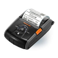 A black Bixolon thermal receipt printer with a paper print roll coming out of the top, shown on a clean white background.