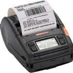 A black Bixolon thermal receipt printer with a paper print roll coming out of the top, shown on a clean white background.