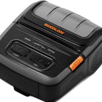 A black Bixolon thermal receipt printer with a paper print roll coming out of the top, shown on a clean white background.