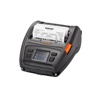A black Bixolon thermal receipt printer with a paper print roll coming out of the top, shown on a clean white background.