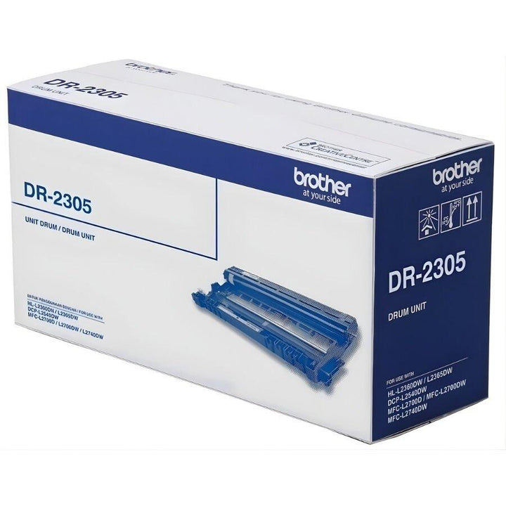 Brother DR-2305 drum unit retail packaging box, shown at a three-quarter angle on a plain white background.