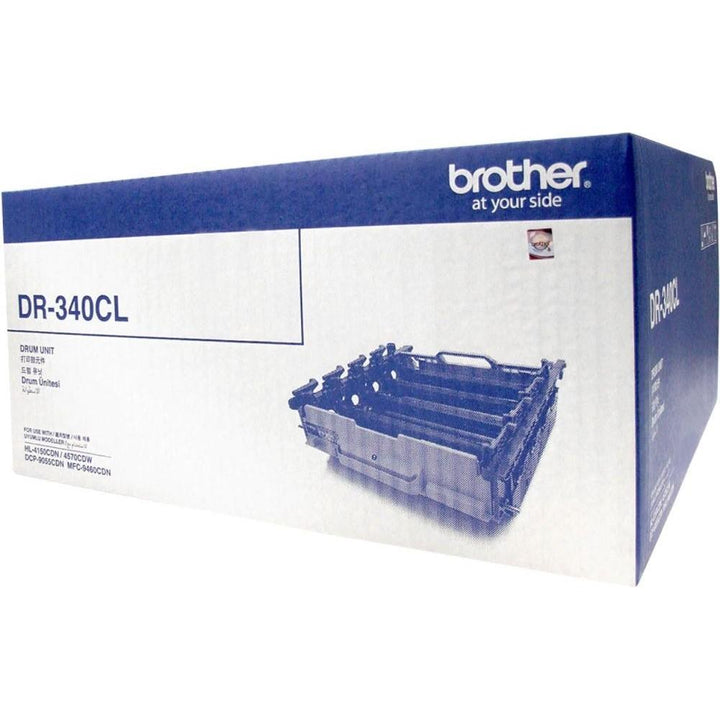 Brother DR-340CL toner cartridge box in blue and white packaging, showing the toner unit pictured on the front.