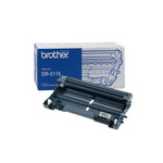 A Brother DR-3115 toner cartridge shown in front of its blue and white retail box on a plain white background.