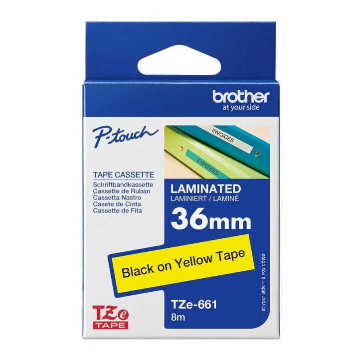 Brother TZe-661 Labelling Tape Cassette – 36mm Black on Yellow