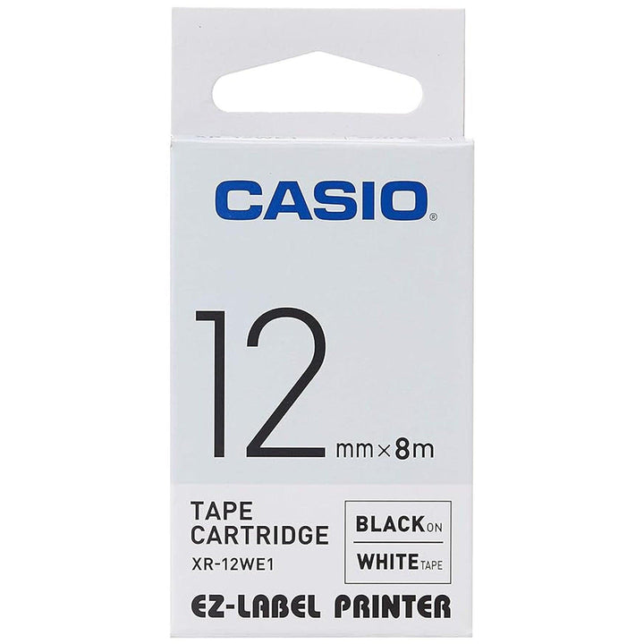 CASIO 12mm Black on White EZ-Label Cartridge | XR-12WE1