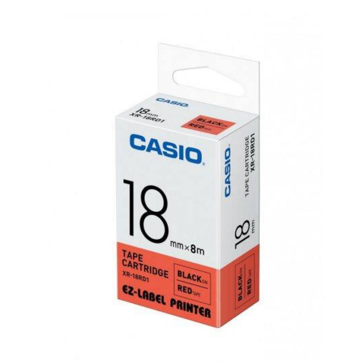 CASIO 18mm Black on Red EZ-Label Cartridge | XR-18RD1