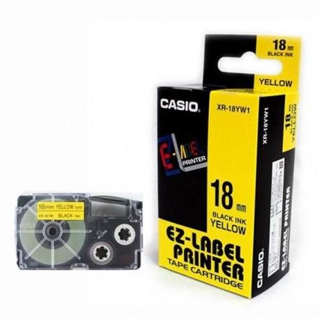 CASIO 18mm Black on Yellow EZ-Label Cartridge | XR-18YW1