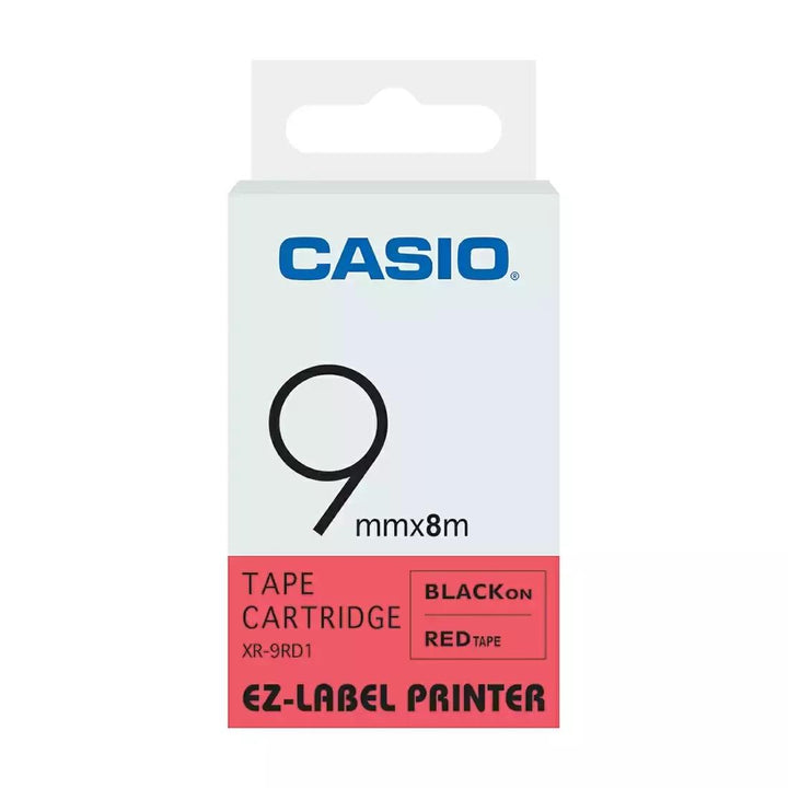 CASIO 9mm Black on Red EZ-Label Cartridge | XR-9RD1