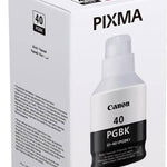 Canon Pixma 40 PGBK genuine ink cartridge retail box, shown at a slight angle against a plain white background.