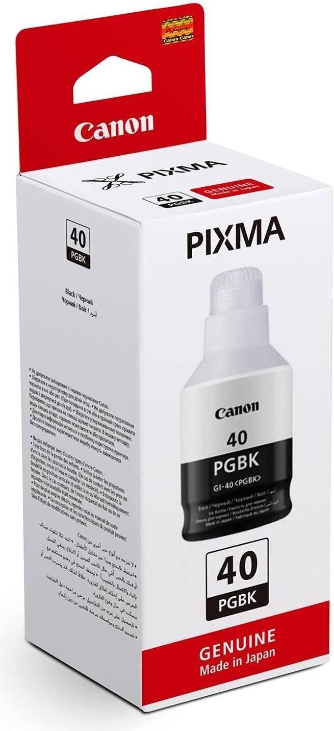 Canon Pixma 40 PGBK genuine ink cartridge retail box, shown at a slight angle against a plain white background.