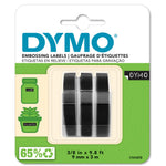 DYMO Embossing Tape 9mm, Black, Self-Adhesive – Pack of 3