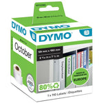 DYMO Lever Arch File Labels – S0722480, 59mm x 190mm, 110 Labels