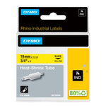 DYMO Rhino 18058 Heat-Shrink Tube – Black on Yellow, 19mm