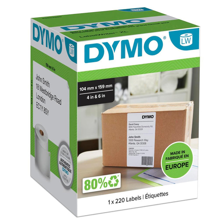 Dymo 0904980 LabelWriter Extra Large Shipping Label 104 x 159mm 220 Labels per roll