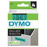 Dymo 45019 D1 Label Tape – 12mm x 7m, Black on Green | For Dymo Label Printers