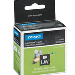 Dymo LabelWriter multipurpose label tape box, model S0722530, featuring a black and green packaging design with a blue Dymo logo.