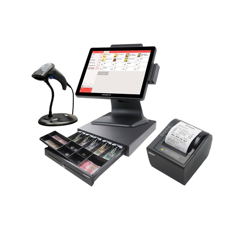 Easypos POS Machine EPPS-315 (Intel i5, 4GB, 128GB) with Receipt Printer, Cash Drawer & Barcode Scanner