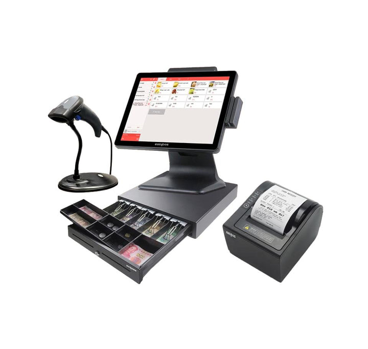 Easypos POS Machine EPPS-315 (Intel i5, 4GB, 128GB) with Receipt Printer, Cash Drawer & Barcode Scanner