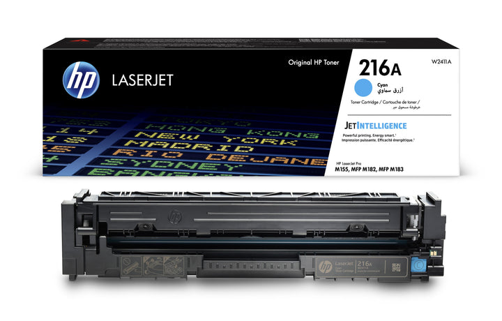 HP LaserJet toner cartridge and packaging on a white background
