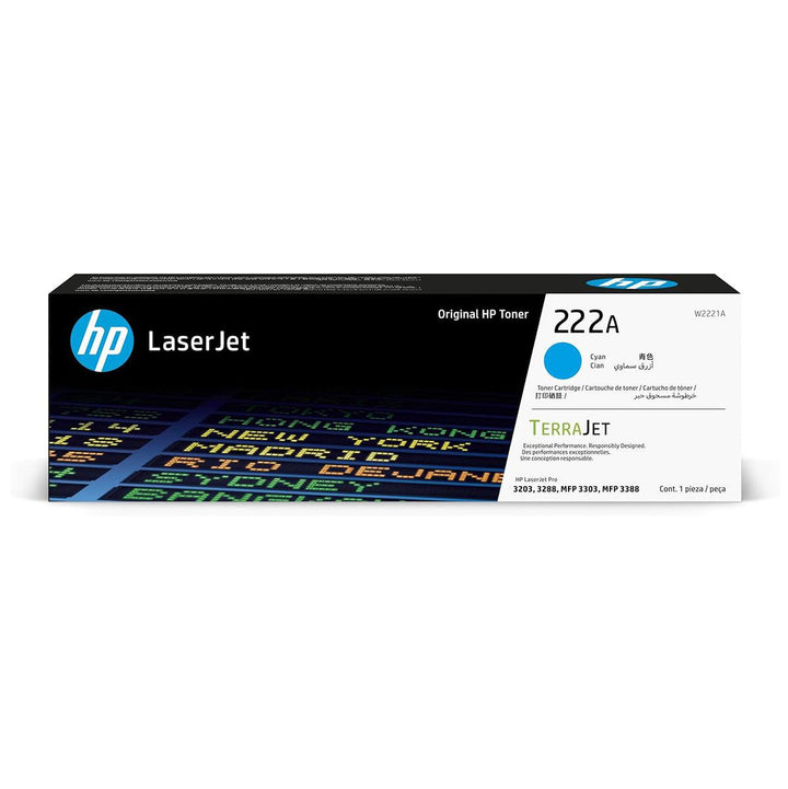 HP 938 Cyan original ink cartridge in its retail packaging, featuring a black and white box with blue butterfly graphics and the HP logo.