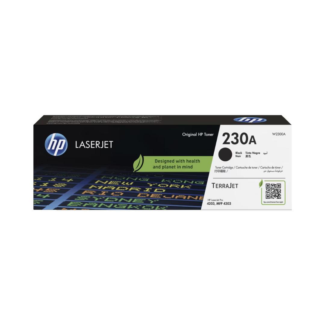 HP LaserJet toner cartridge 230A on a white background