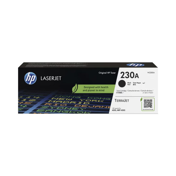 HP LaserJet toner cartridge 230A on a white background