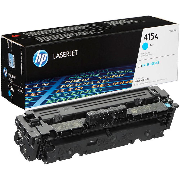 HP 415A Original Cyan W2031A Toner Cartridge for HP Color LaserJet Enterprise M455dn, MFP M480f, Pro M454dn, Pro M454dw, Pro M454nw, Pro MFP M479dw, Pro MFP M479fdn, Pro MFP M479fdw, Pro MFP M479fnw Printers