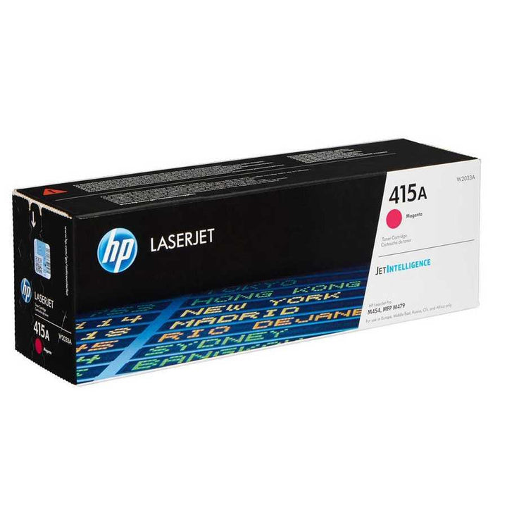 HP LaserJet toner cartridge box with 'New York' text on a white background