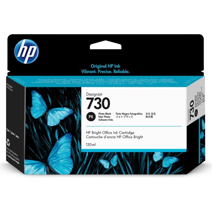 HP 730 Designjet Photo Black P2V67A Ink Cartridge for HP DesignJet T1700 Printer series - 130ml