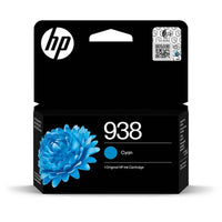 HP 938 cyan ink cartridge packaging on a white background