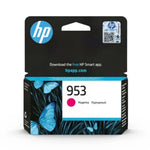 HP 953 Cyan ink cartridge box with a black and white design, blue HP logo, butterfly artwork, and a cyan color circle on the front.