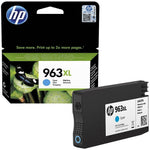 HP 963XL ink cartridge with packaging on a white background